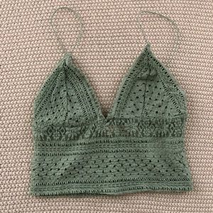 Urban Outfitters Teal Lace Longline Bralette